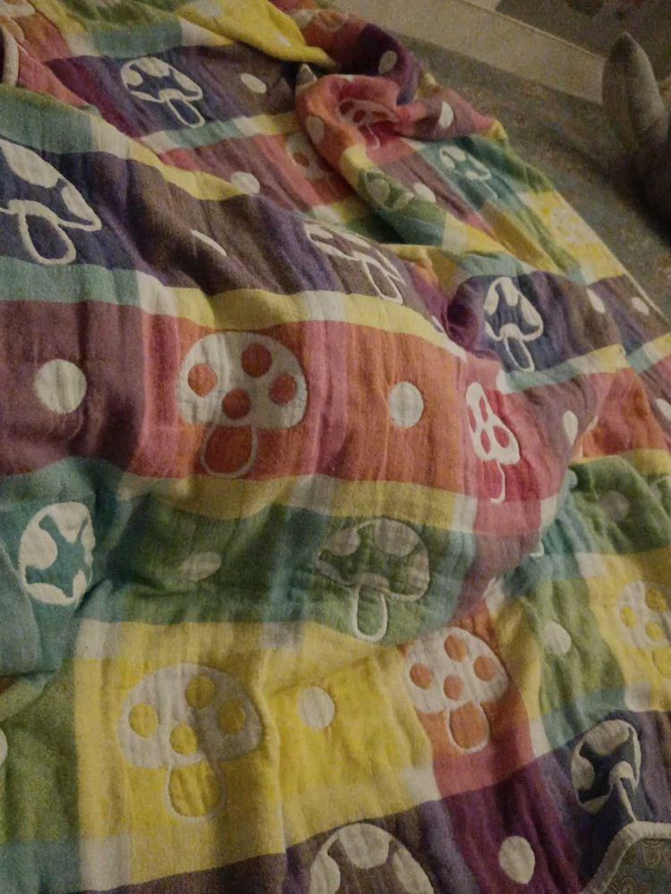 Rainbow Mushroom Blanket