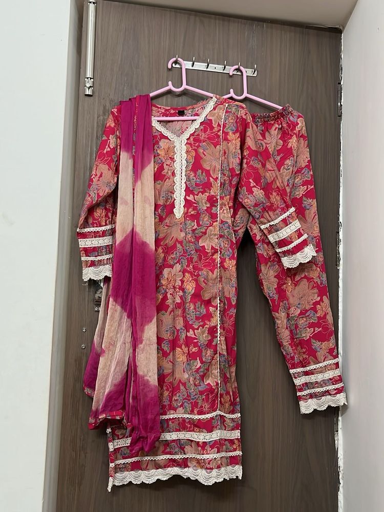 heavy Floral Print  3 pcs suit for M &amp;