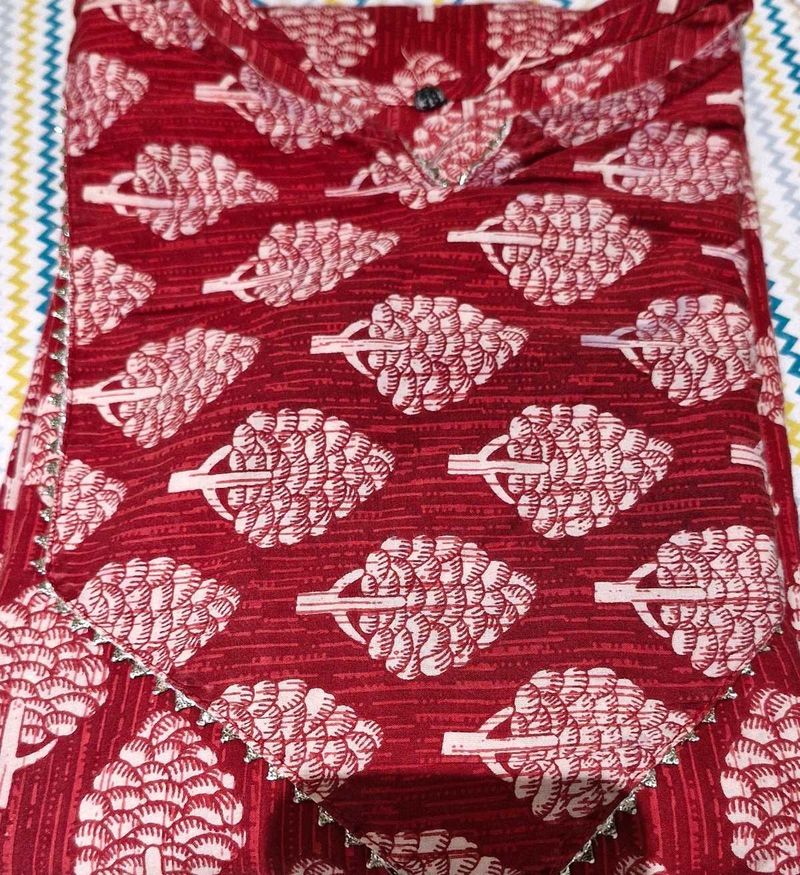 Jaipuri Cotton Three Fourth Kurta