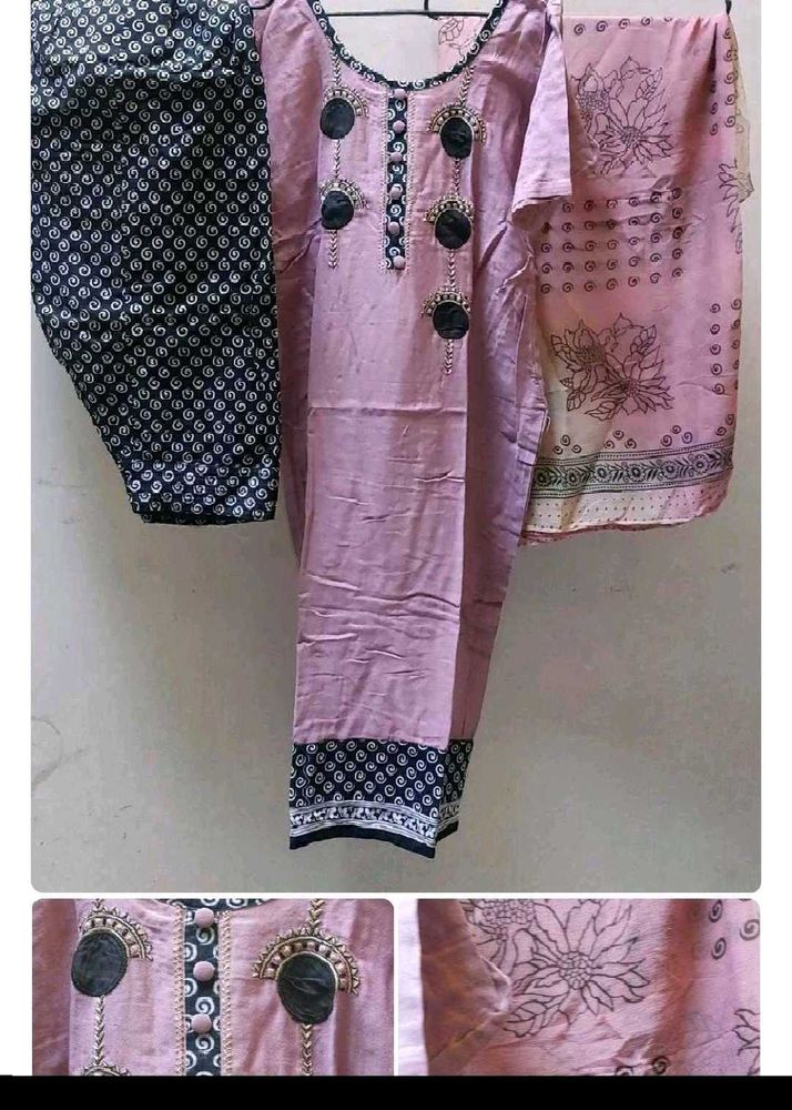 Purple Kurta Salwar Dupatta Set