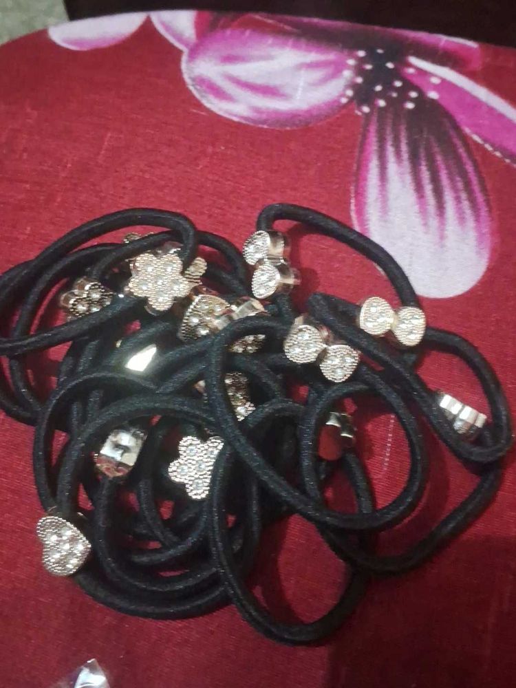 Hair Ties with Embellishments combo  Of  18 pc