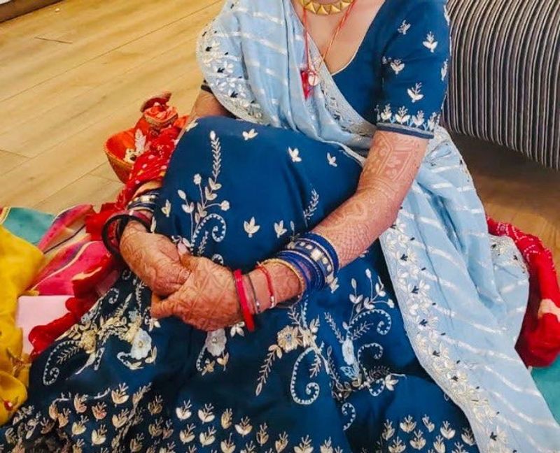 Blue Cut Dana Lehenga