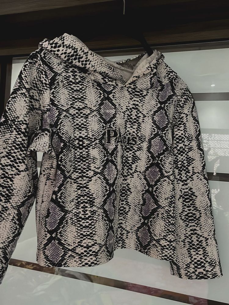 Snakeskin Print Hoodie