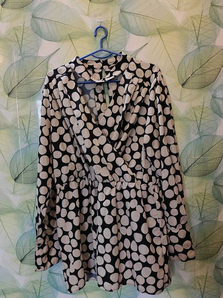 Polka Dot Long Sleeve Blouse
