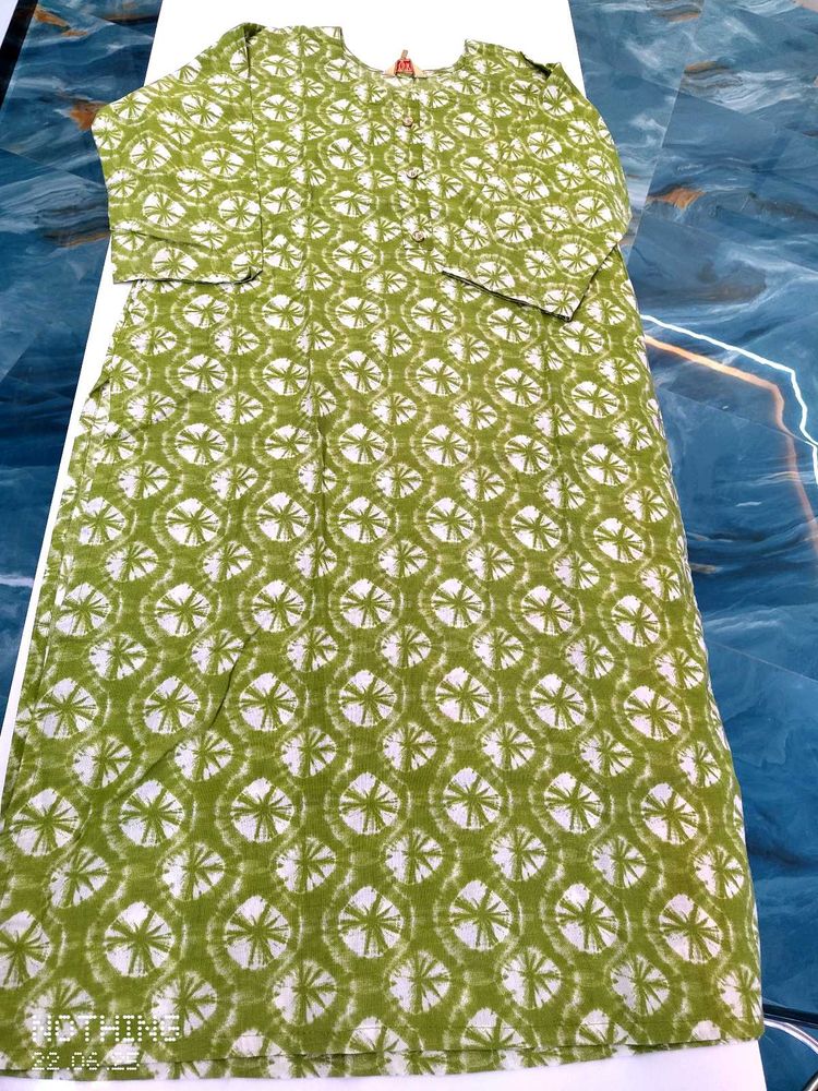 Green Printed Kurta Set Best Quality Low Price