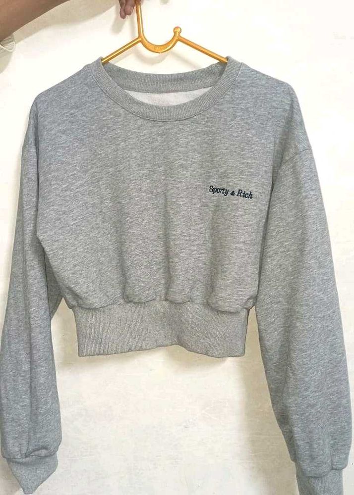 Grey Cropped Sweatshirt