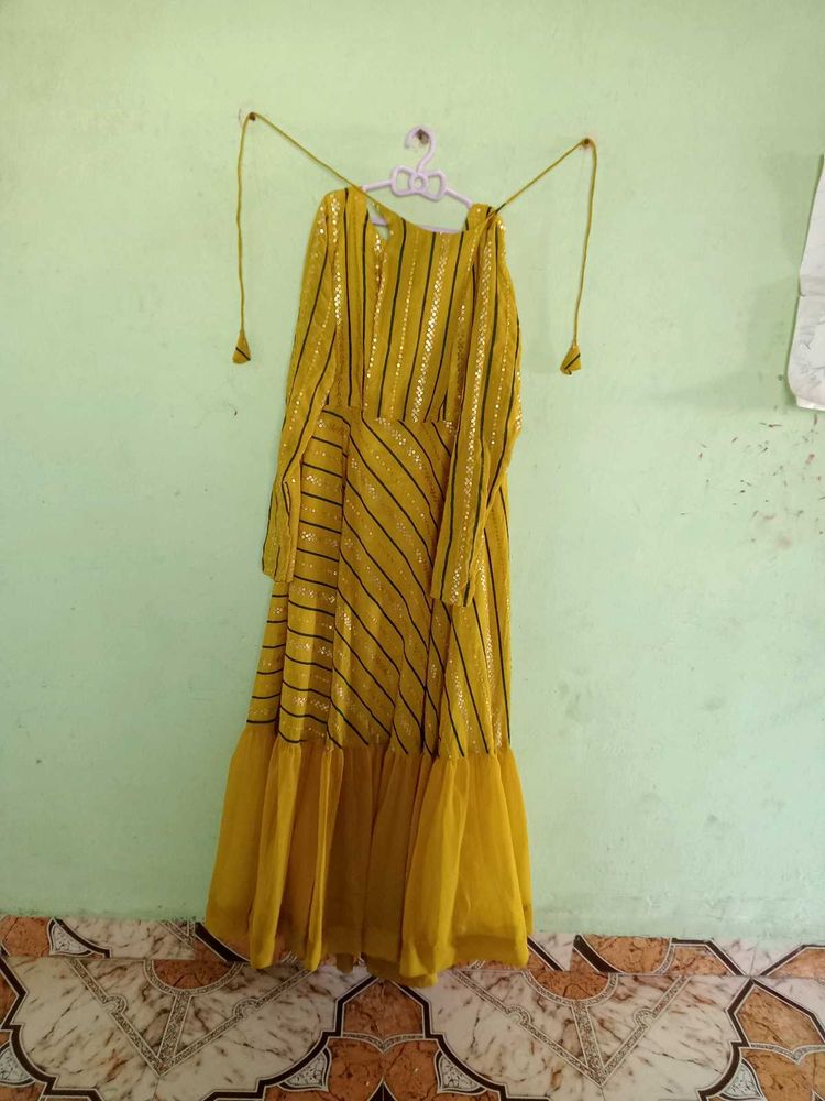 Yellow Flare Gown Dress