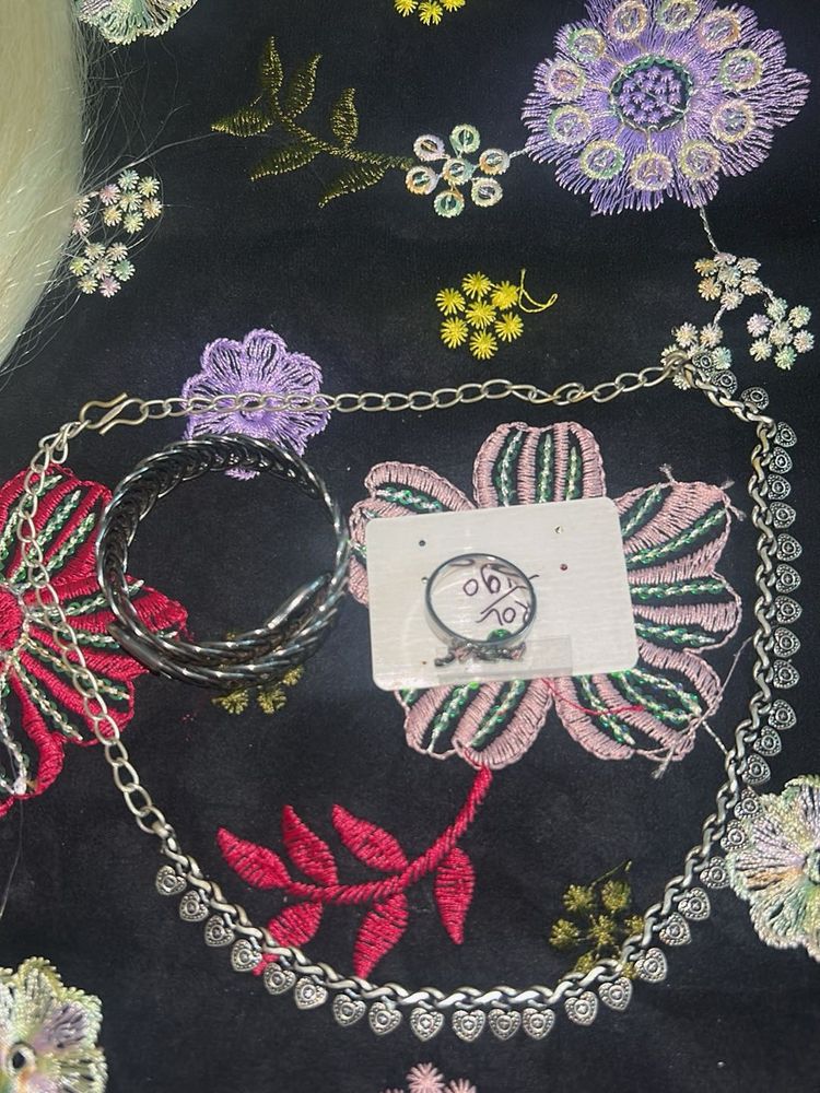 Jewelry Set: Necklace, Ring, and Bangle