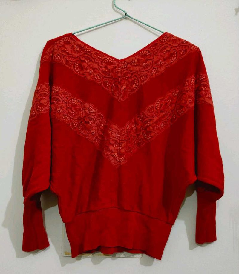 Red Lace Top