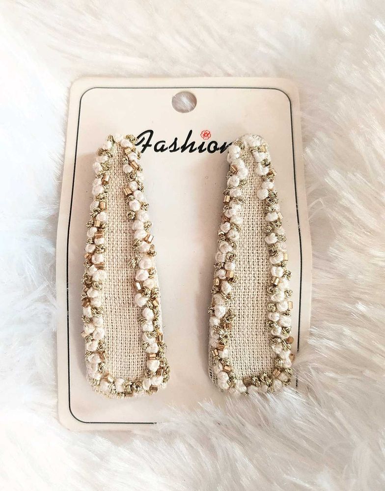 Hand embroidered Hair Clips