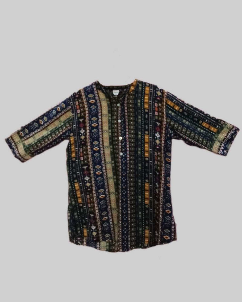 Trendy Multicolor Printed Short Kurta