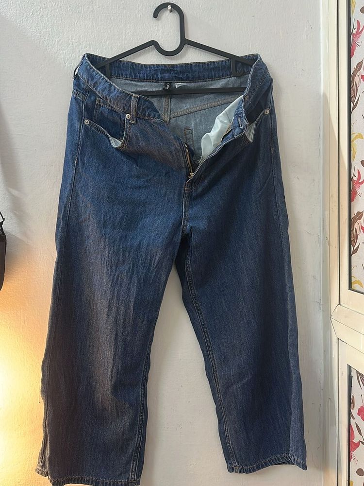 Wide High Cropped Jeans