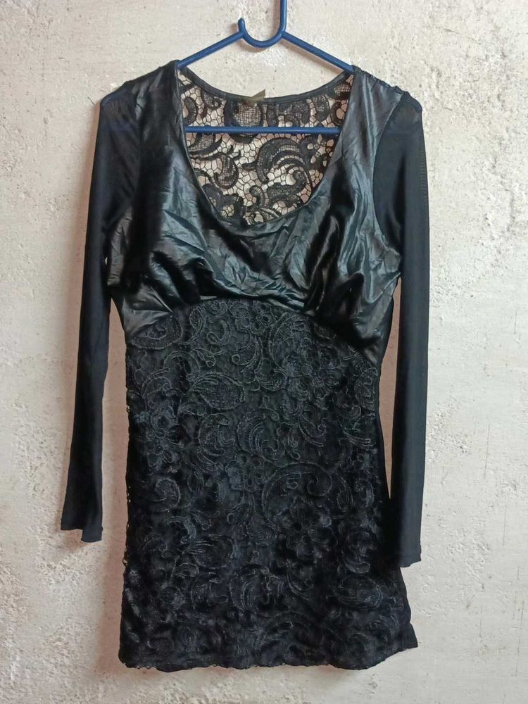 Partywear Lace Mini-Dress Layered Black 🖤
