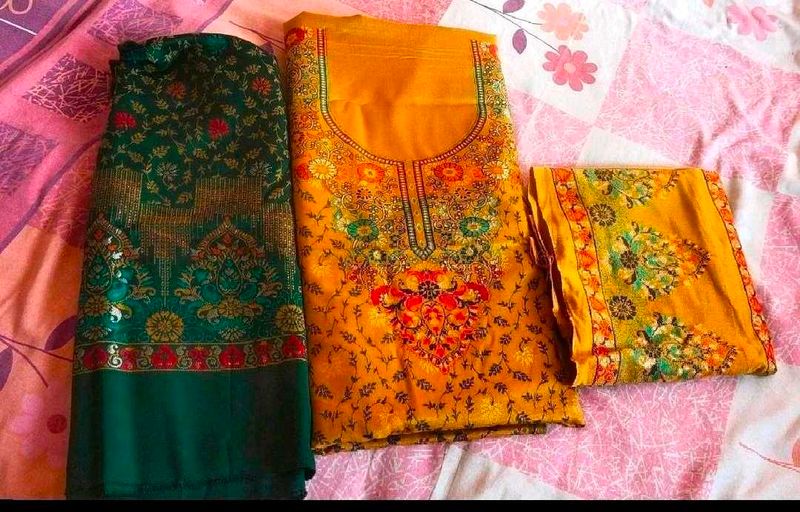 Heavy Wedding Wear Weaving Dress Material