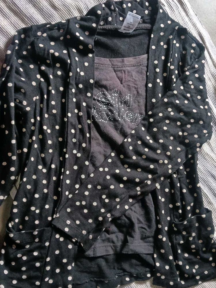 Polka Dot Cardigan &amp; Tank Set