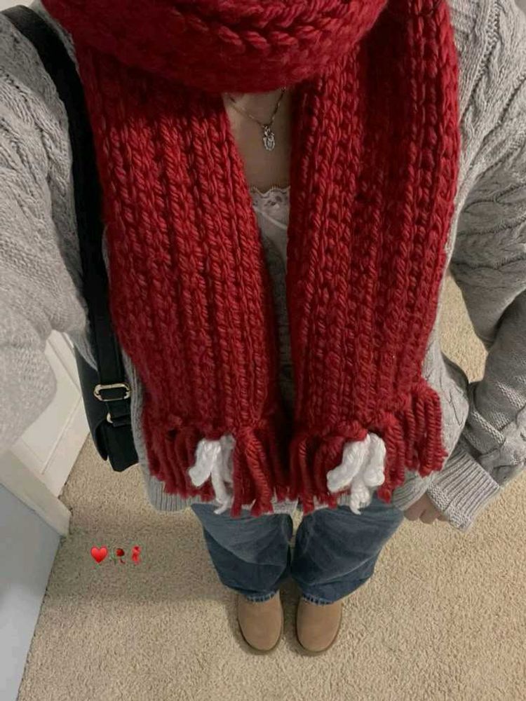 Mikasa red Knit Scarf