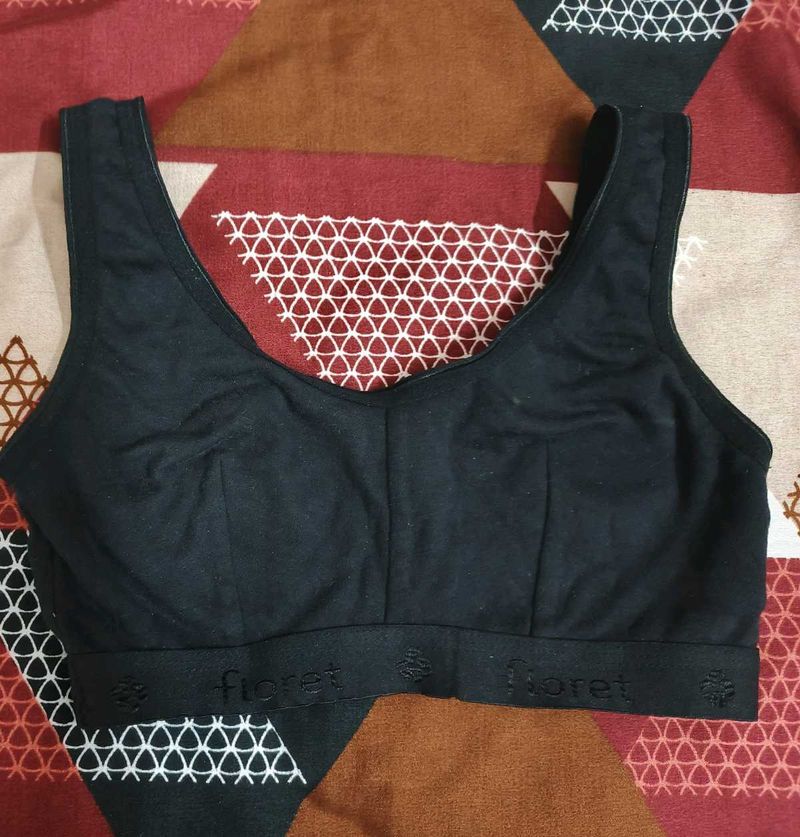 Black Floret Sports Bra combo