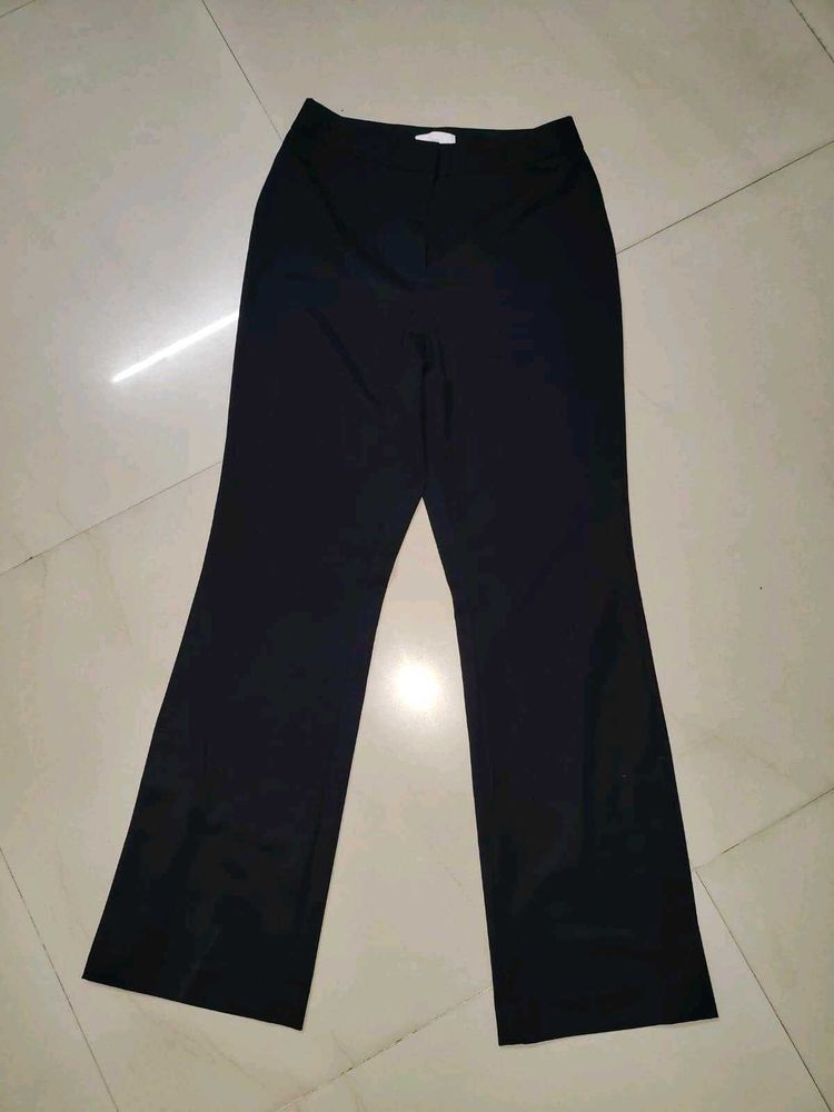 Black Flare Leg Trousers