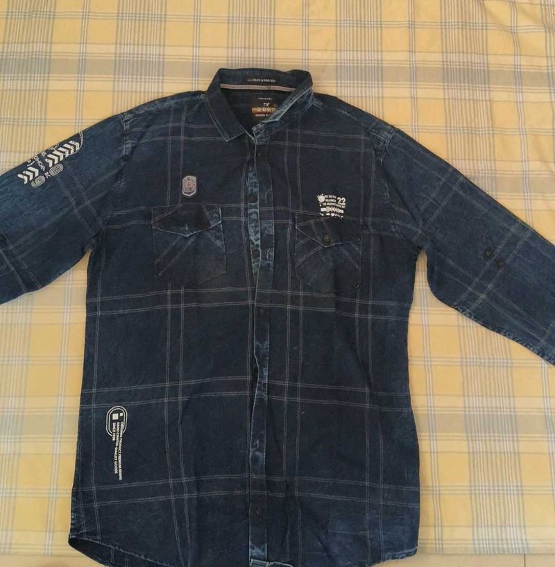 Stylish WODDEN Blue Plaid Shirt