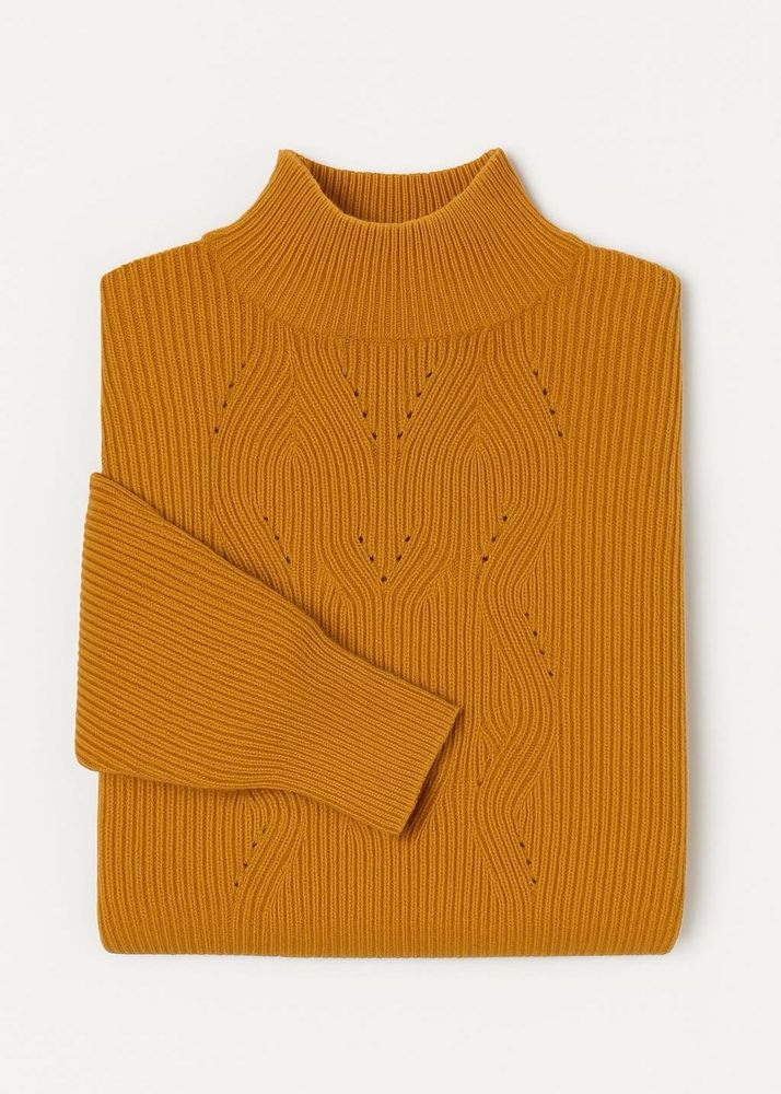 Mustard Knit Turtleneck Sweater