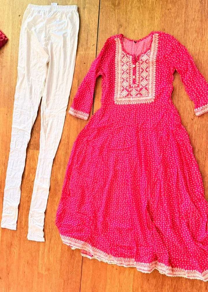 Pink Embroidered anarkali