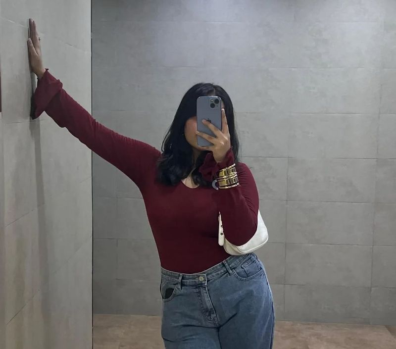 Maroon Long Sleeve Top