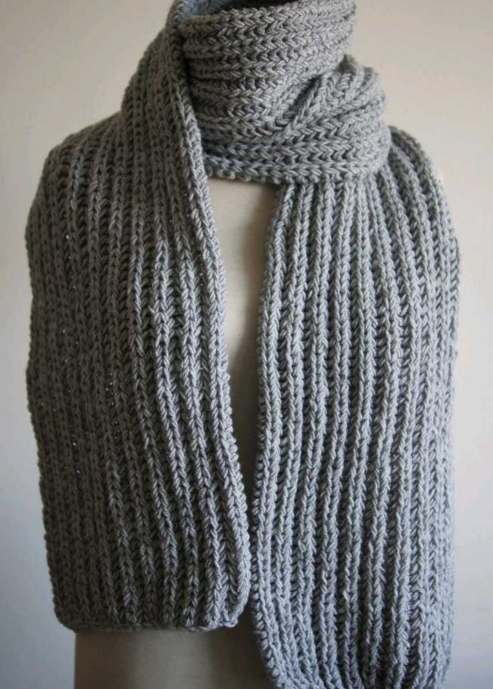 Gray Knit Scarf