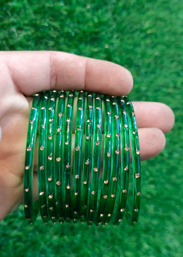 Green Glass Bangles 1 Set