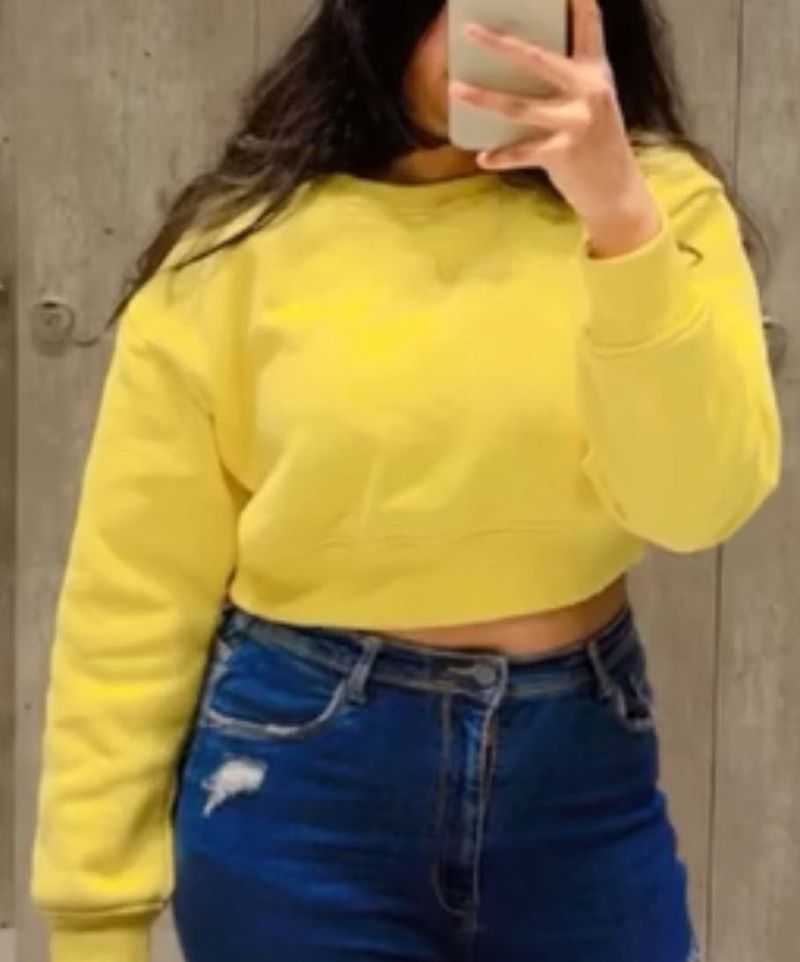 Yellow Cropped Sweater