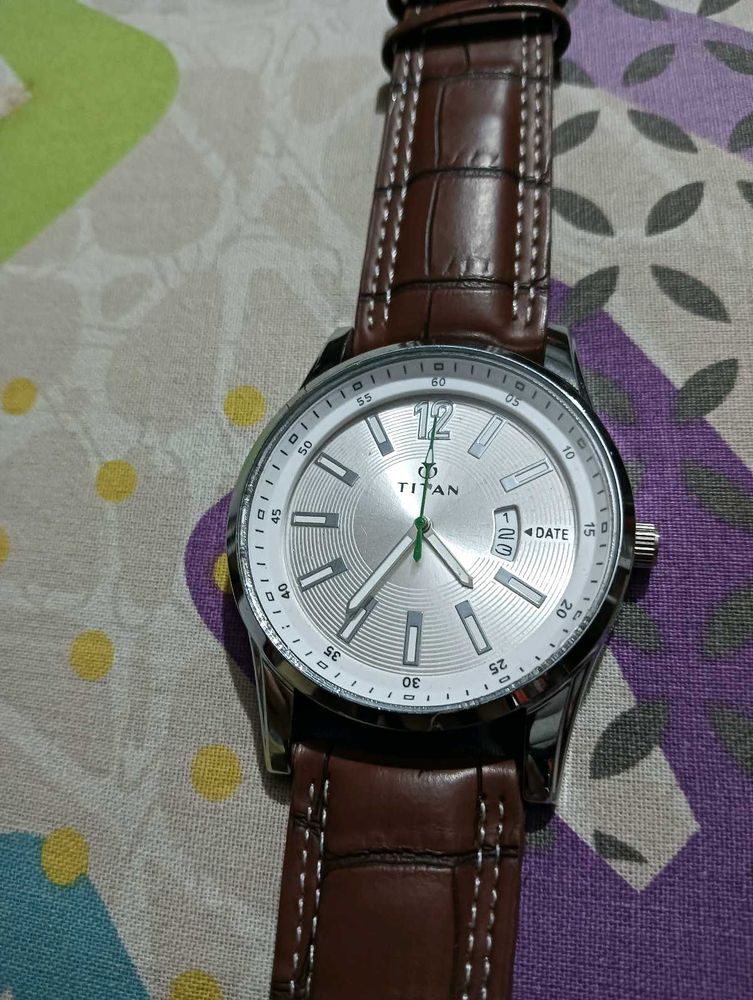 Titan Watch with Leather Strap