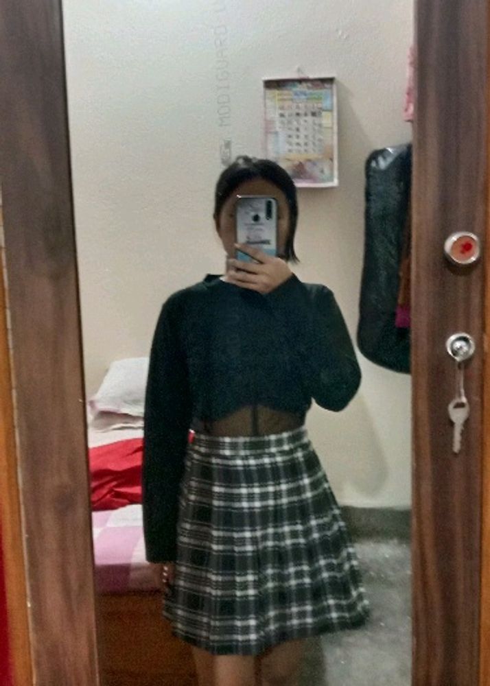 High Waist Pleated Skirt