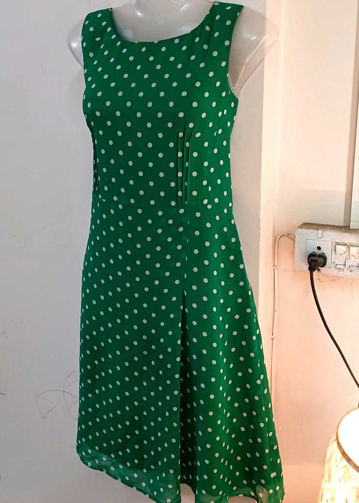 Green Anne Klein Polka Dot Midi