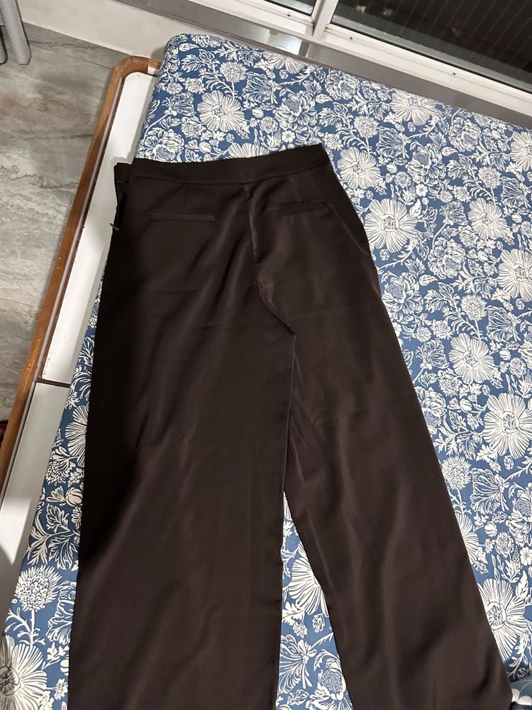 Elegant Brown Wide Leg Pants