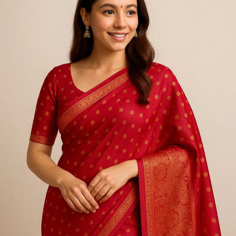 Elegant Red Banarasi Silk Saree