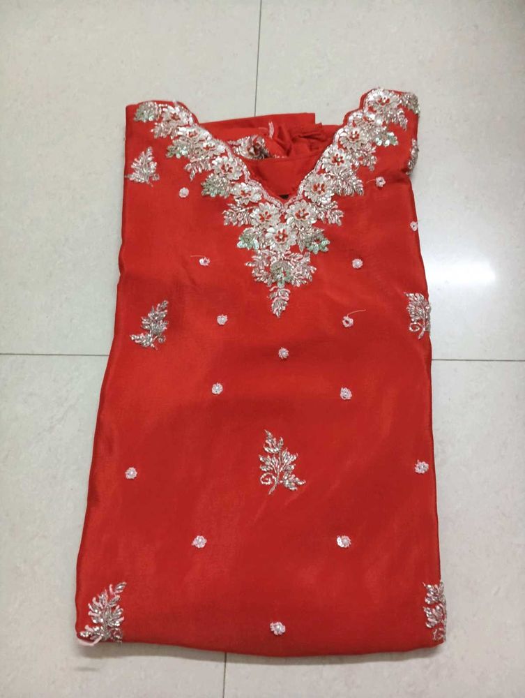 Red Embroidered Salwar Kameez