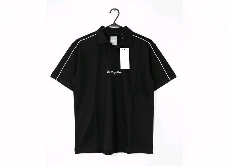 BlackPolo TShirt with White Trim Size:M
