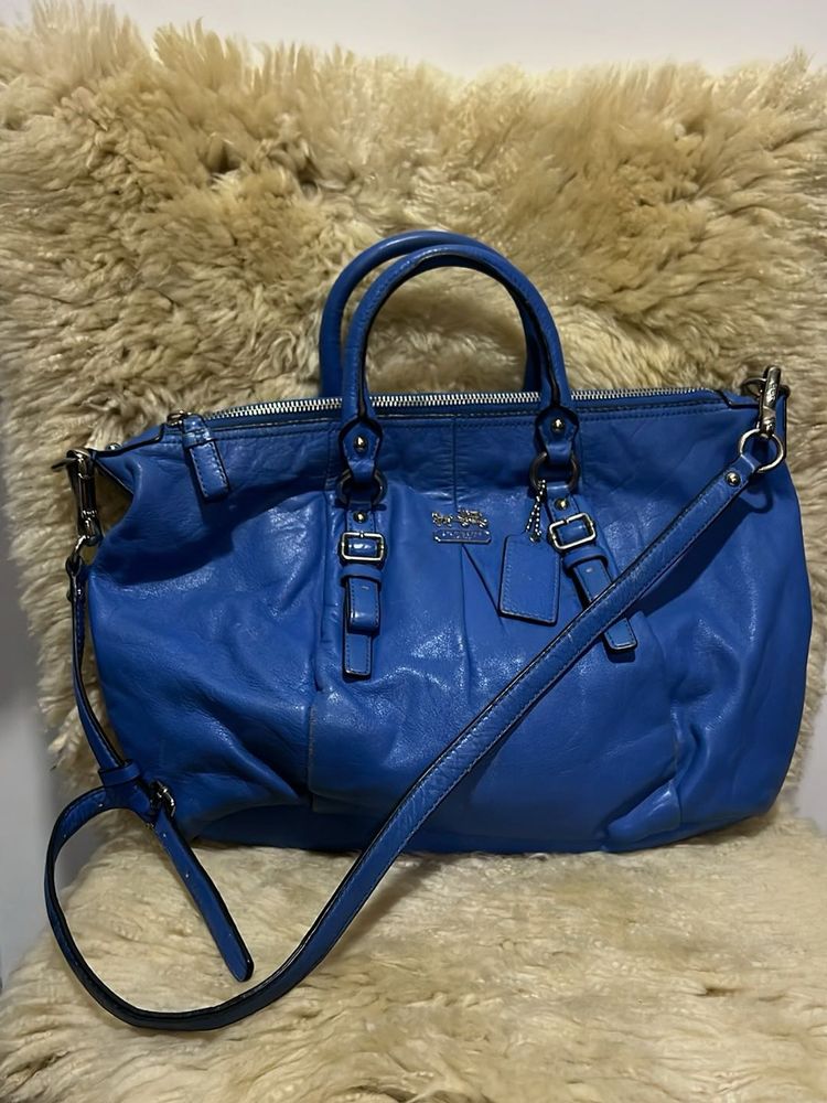 Coach Blue Leather Satchel