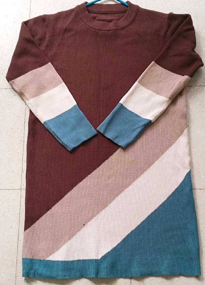 Color Block Sweater Dress imported quality.