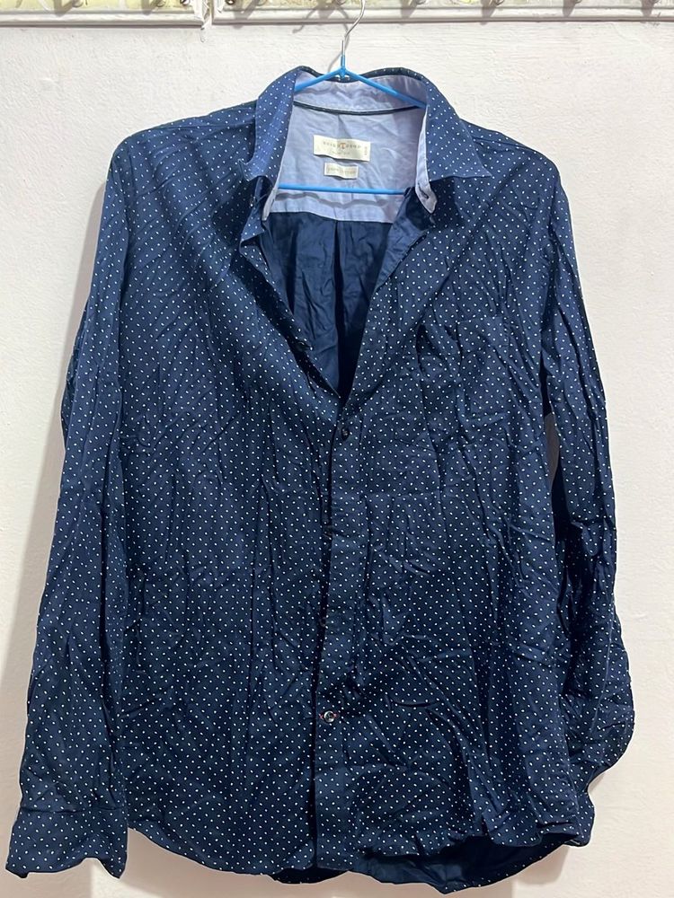 Navy Polka Men Shirt