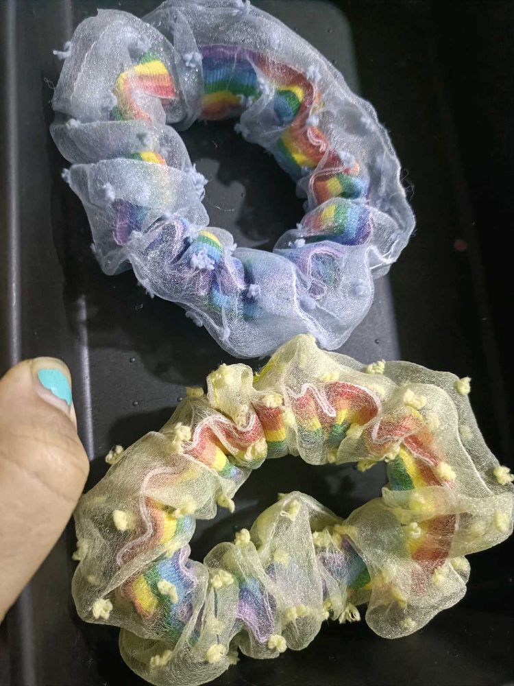 Rainbow Scrunchie Set of 2