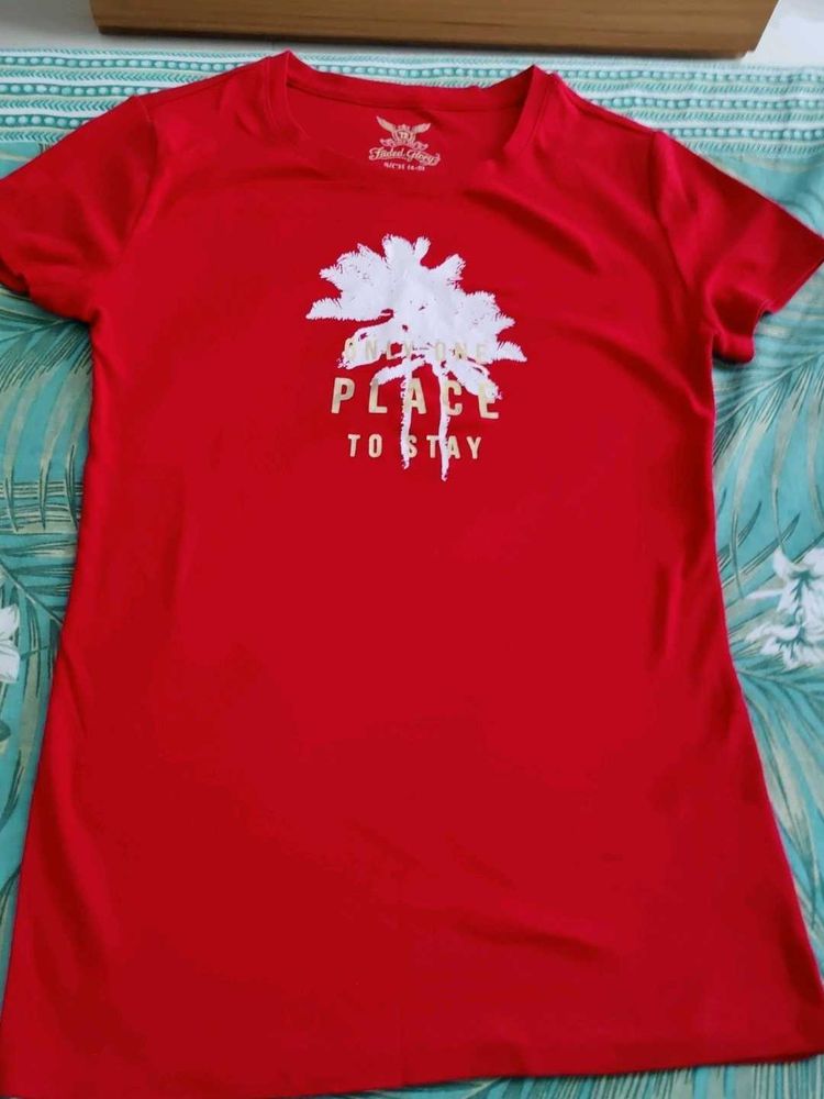 Red Graphic Print T-Shirt