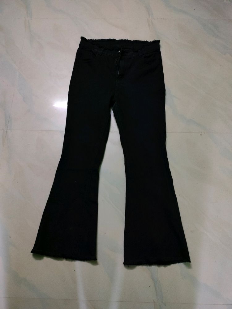 Trendy  Flare Black Jeans For Girls/Womens
