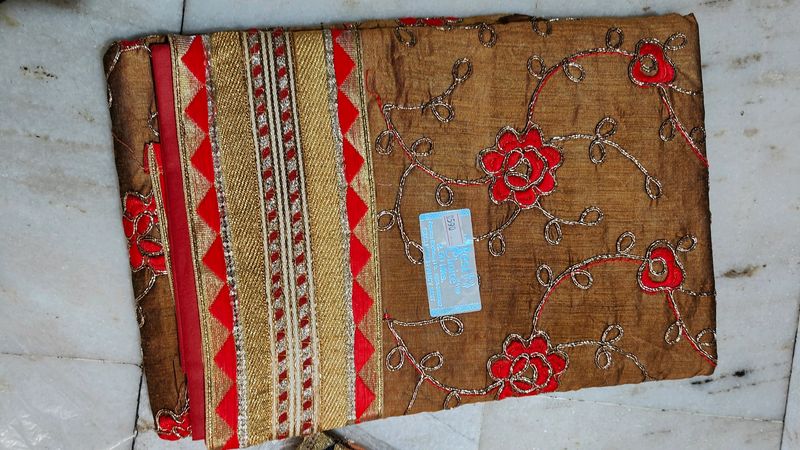 Brown Red Dress Material