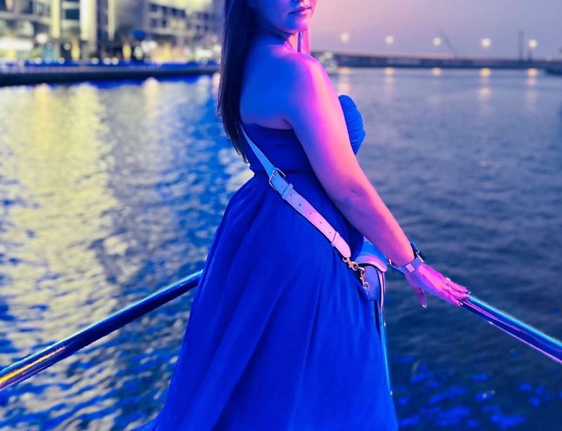 Blue Hi-Lo Dress