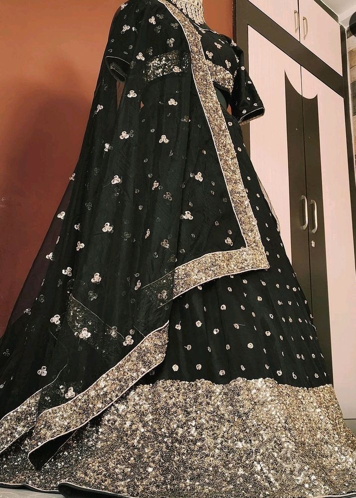 Black Sequence Lehnga