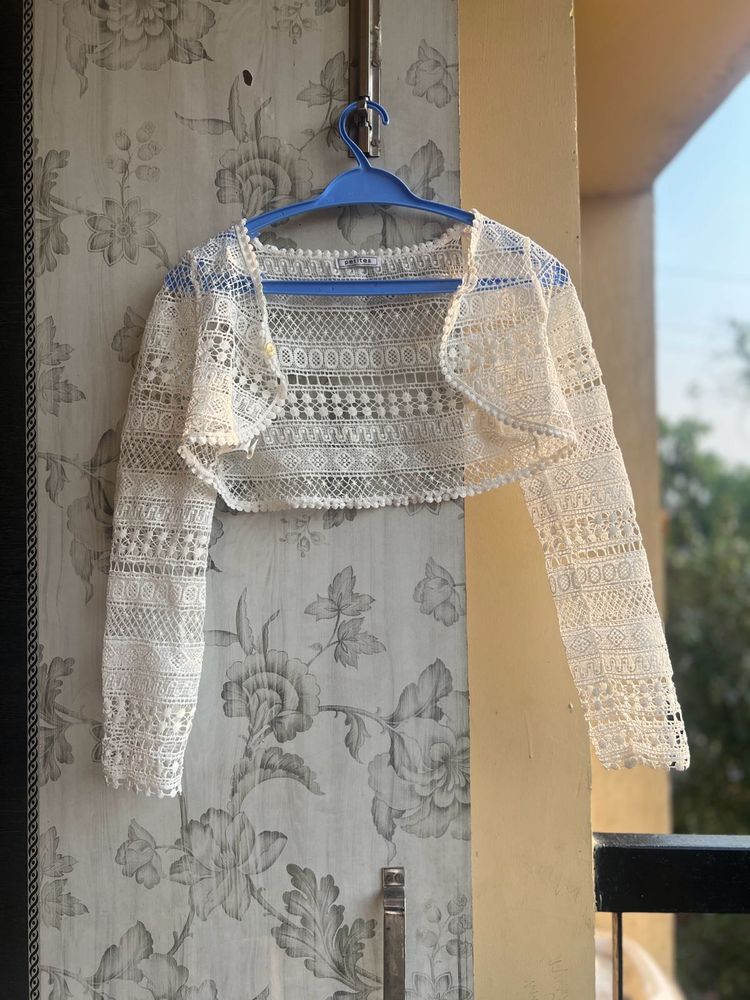 Lace Bolero Shrug With Orange Dress