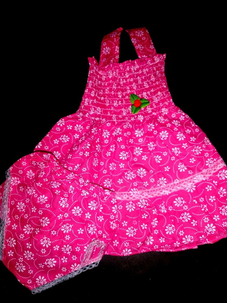Pink Floral Dress with Bloomers