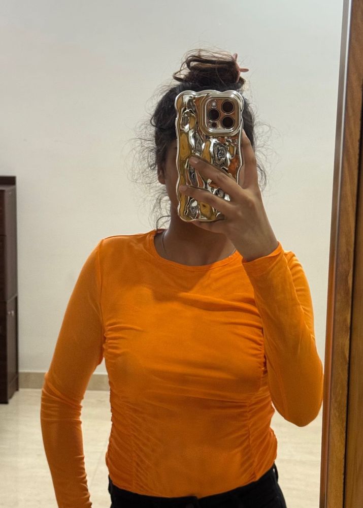 Orange Long Sleeve Top