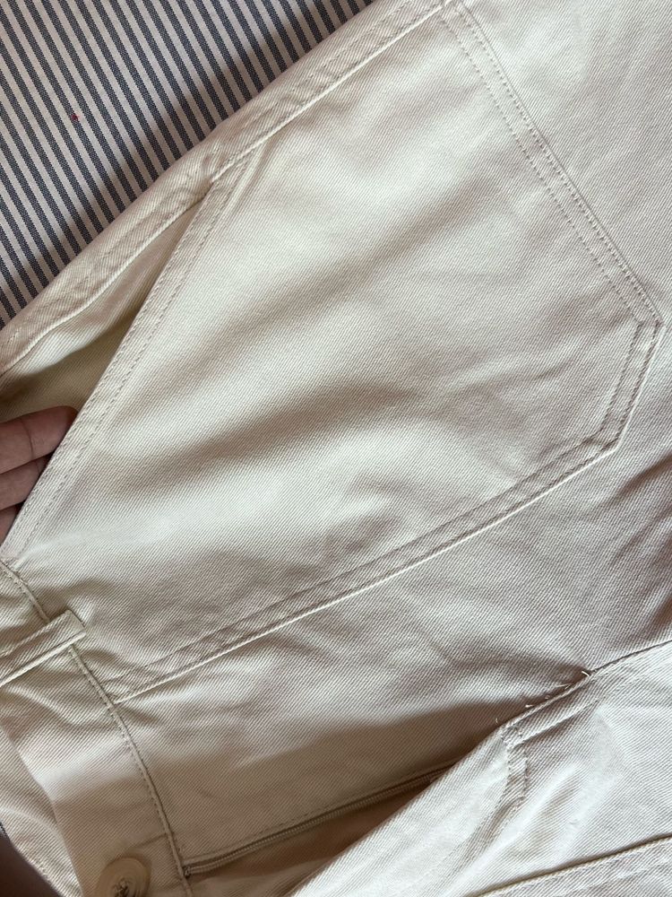 ZARA beige cargo-style trousers