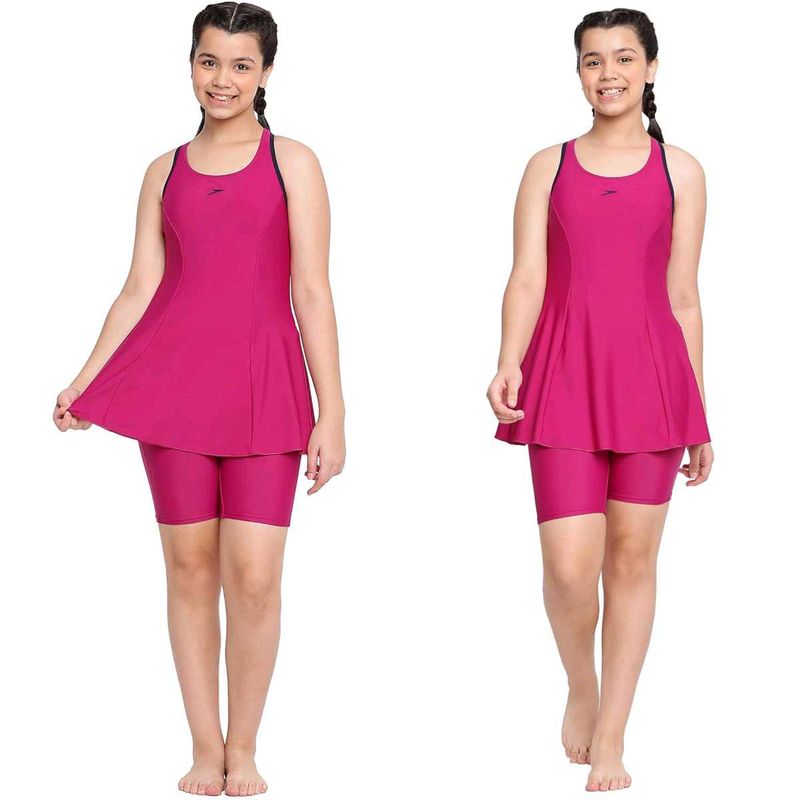 Speedo Racerback Swim Dress With Boyleg